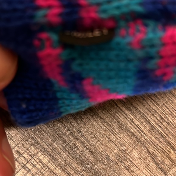 Smily VTG Mens Beanie Blue Pink Teal OSFM Wool Shell Waterproof Lining - Picture 4 of 4